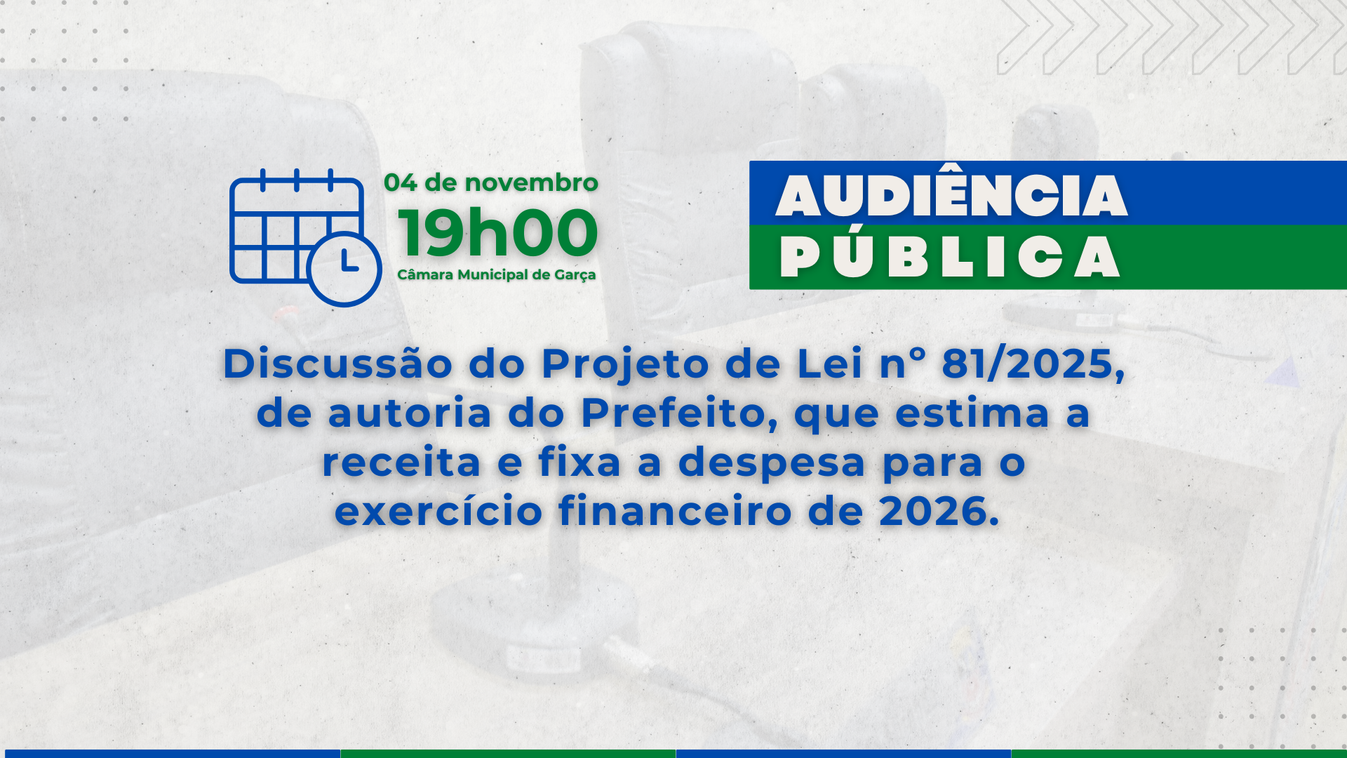 Câmara realiza audiência pública para discutir projeto da Lei Orçamentária de 2026