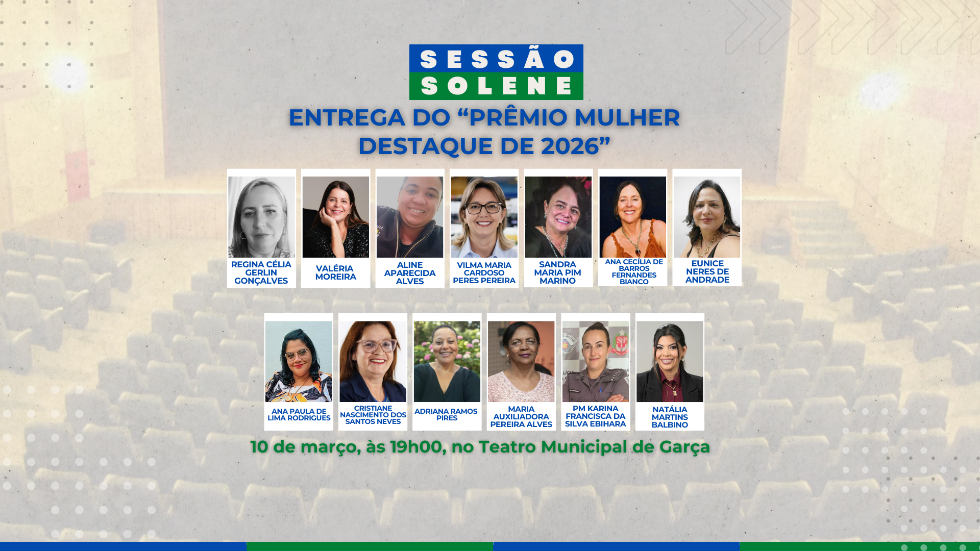 Câmara realiza Sessão Solene para entrega do Prêmio Mulher Destaque 2026