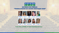Câmara realiza Sessão Solene para entrega do prêmio Trabalhador da Saúde Destaque 2026.