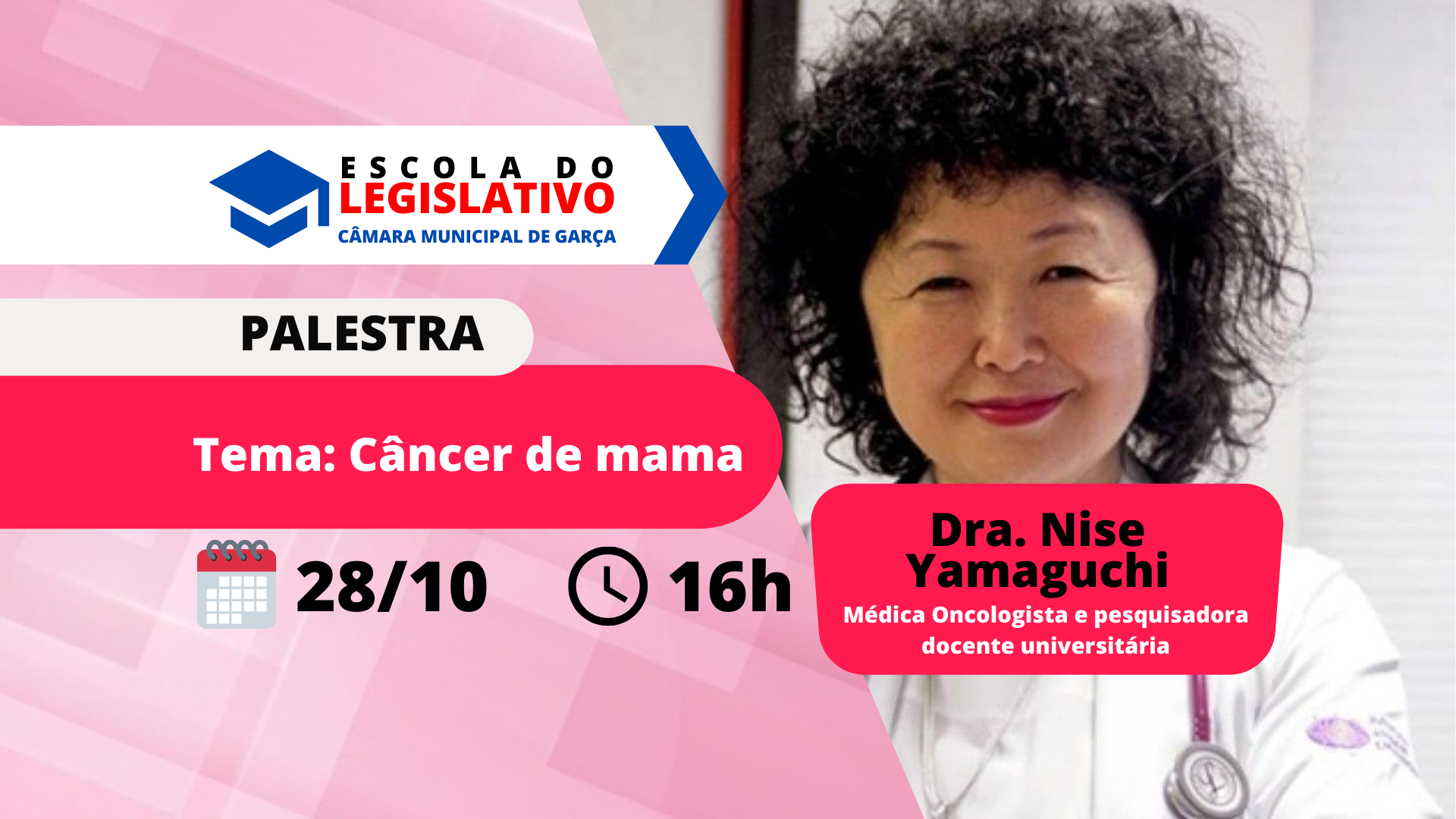 Dra. Nise Yamaguchi estará na Escola do Legislativo Garcense